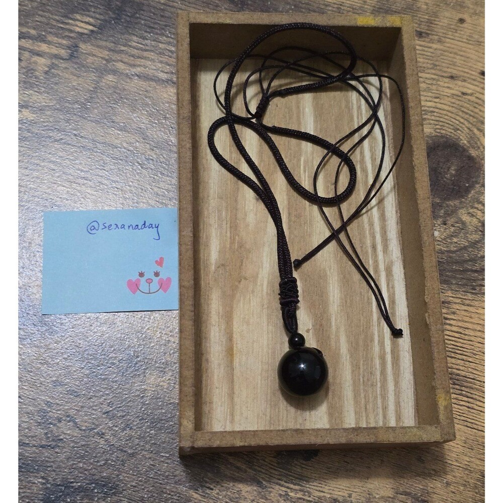 Black obsidian pendant necklace